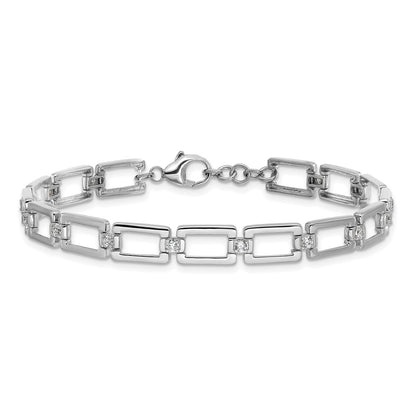 14K White Gold True Origin 1/2 Carat Lab Grown Diamond Vs Def 7 Inch Fancy Link Bracelet