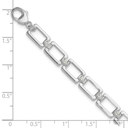 14K White Gold True Origin 1/2 Carat Lab Grown Diamond Vs Def 7 Inch Fancy Link Bracelet