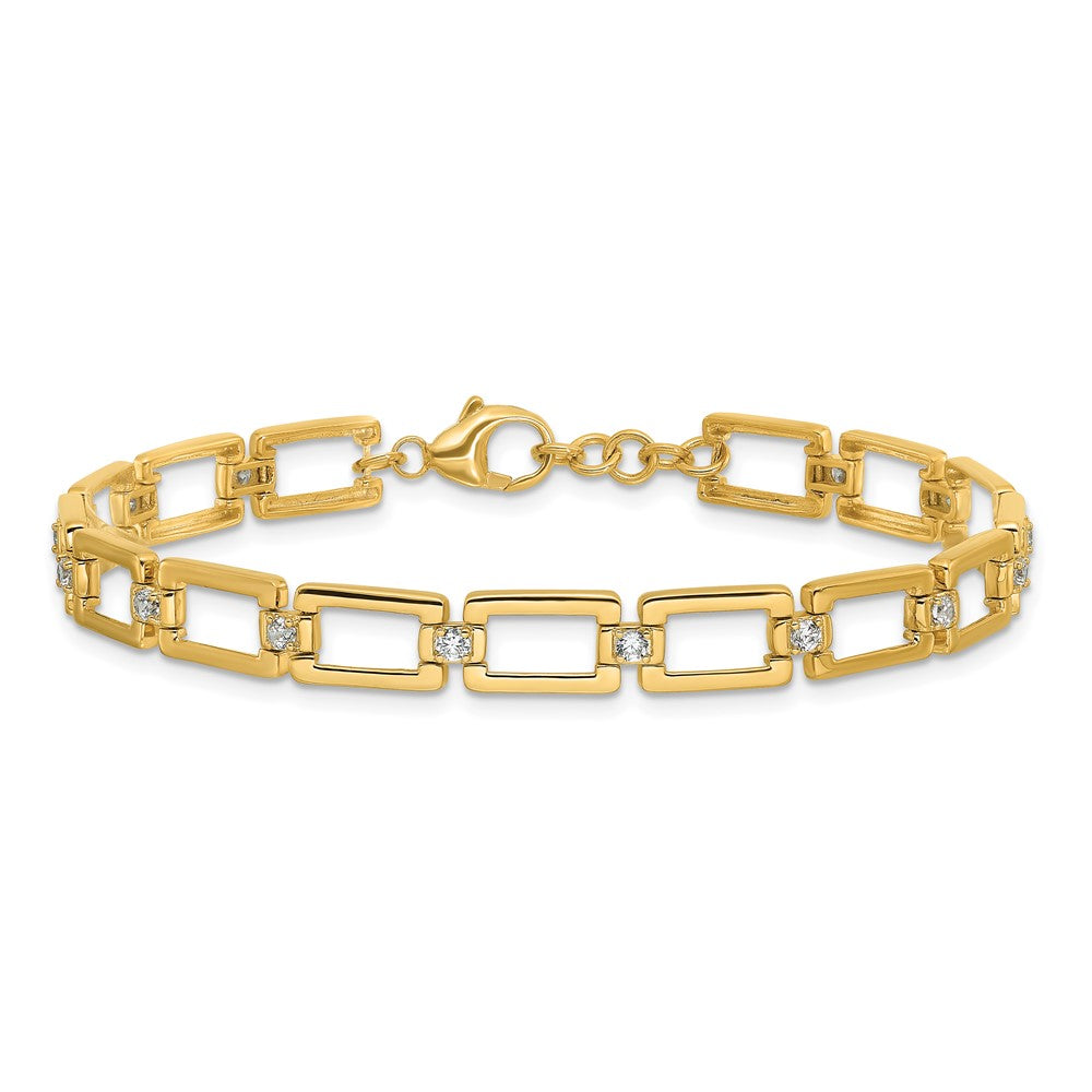 14K Yellow Gold True Origin 1/2 Carat Lab Grown Diamond Vs Def 7 Inch Fancy Link Bracelet