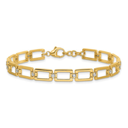 14K Yellow Gold True Origin 1/2 Carat Lab Grown Diamond Vs Def 7 Inch Fancy Link Bracelet