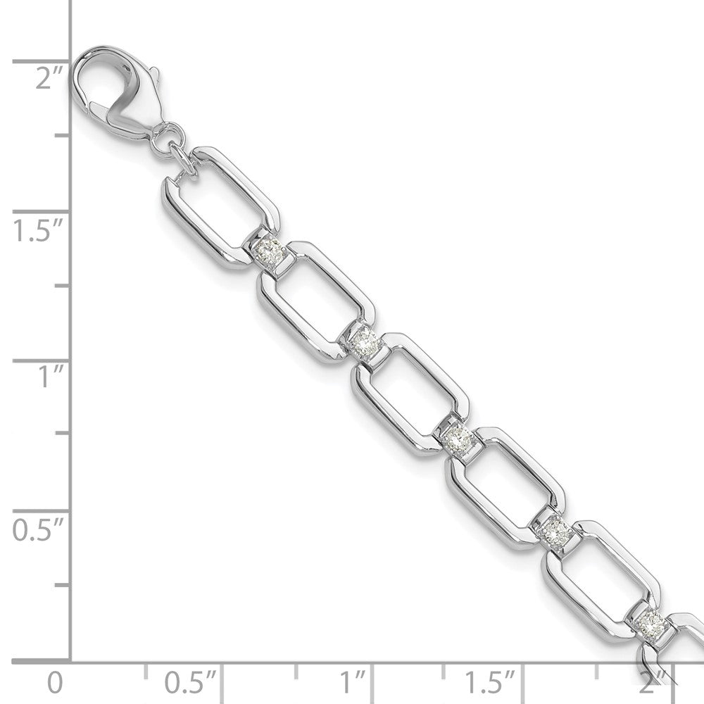 14K White Gold True Origin 1/2 Carat Lab Grown Diamond Vs Def 7 Inch Fancy Link Bracelet