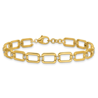 14K Yellow Gold True Origin 1/2 Carat Lab Grown Diamond Vs Def 7 Inch Fancy Link Bracelet