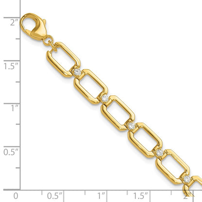 14K Yellow Gold True Origin 1/2 Carat Lab Grown Diamond Vs Def 7 Inch Fancy Link Bracelet