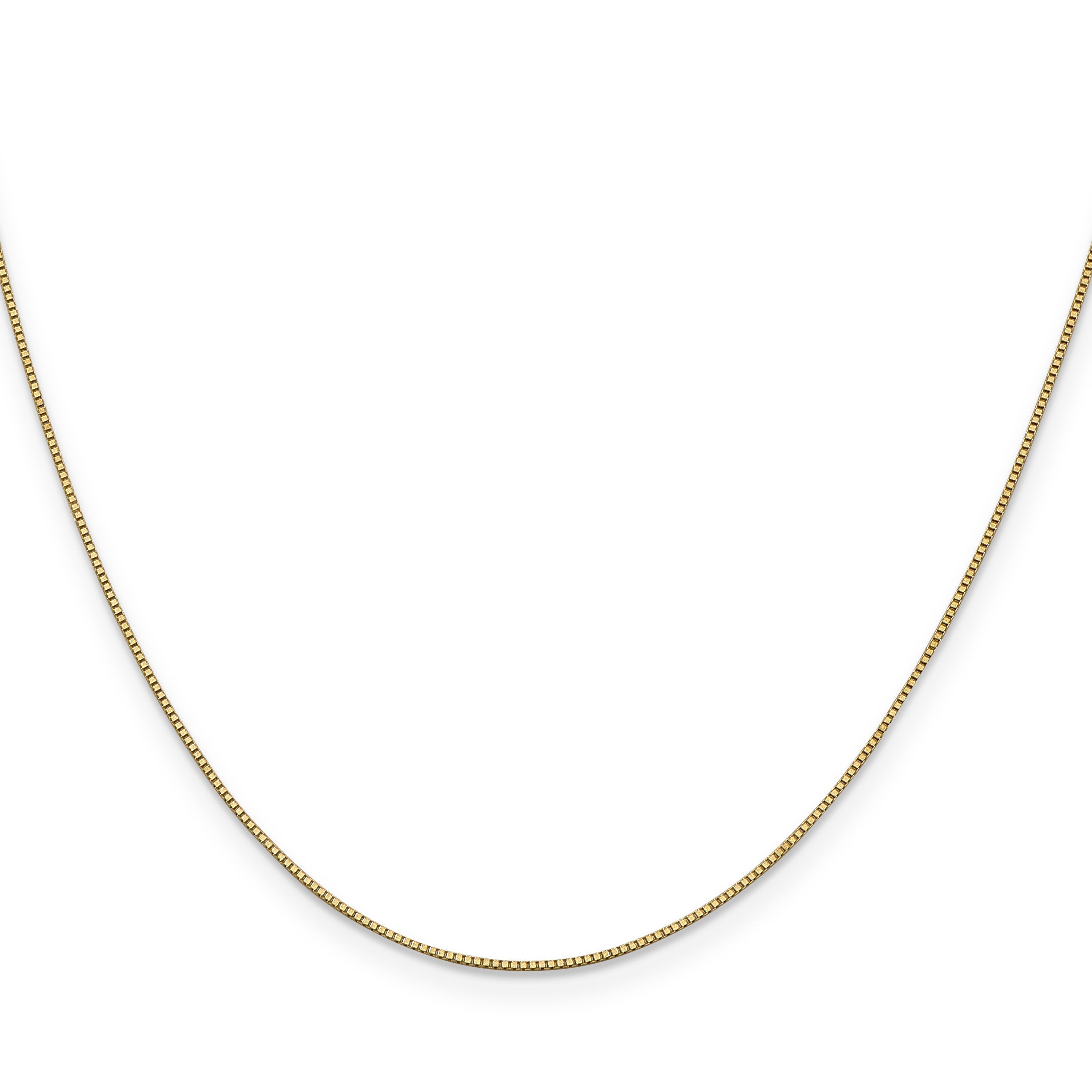 14K Yellow Gold 14 Inch .7mm Box With Lobster Clasp Chain Necklace