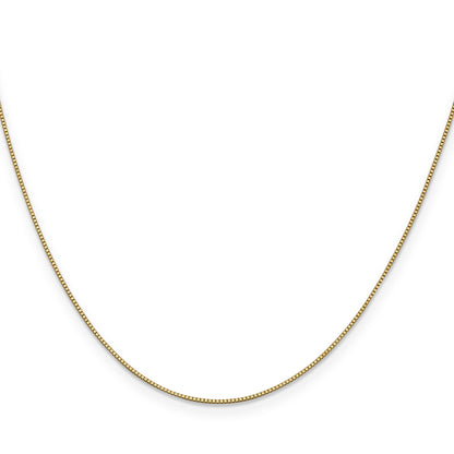 14K Yellow Gold 28 Inch .7mm Box With Lobster Clasp Chain Necklace
