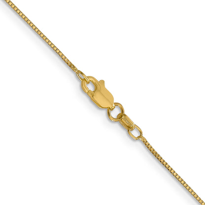 14K Yellow Gold 22 Inch .7mm Box With Lobster Clasp Chain Necklace