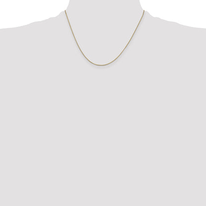 14K Yellow Gold 18 Inch .7mm Box With Lobster Clasp Chain Necklace