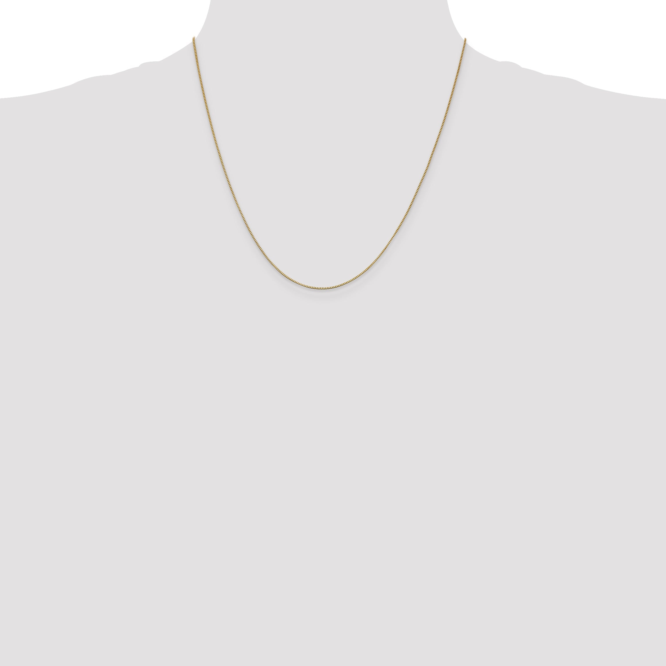 14K Yellow Gold 20 Inch .7mm Box With Lobster Clasp Chain Necklace