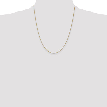 14K Yellow Gold 22 Inch .7mm Box With Lobster Clasp Chain Necklace