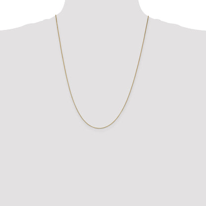 14K Yellow Gold 24 Inch .7mm Box With Lobster Clasp Chain Necklace