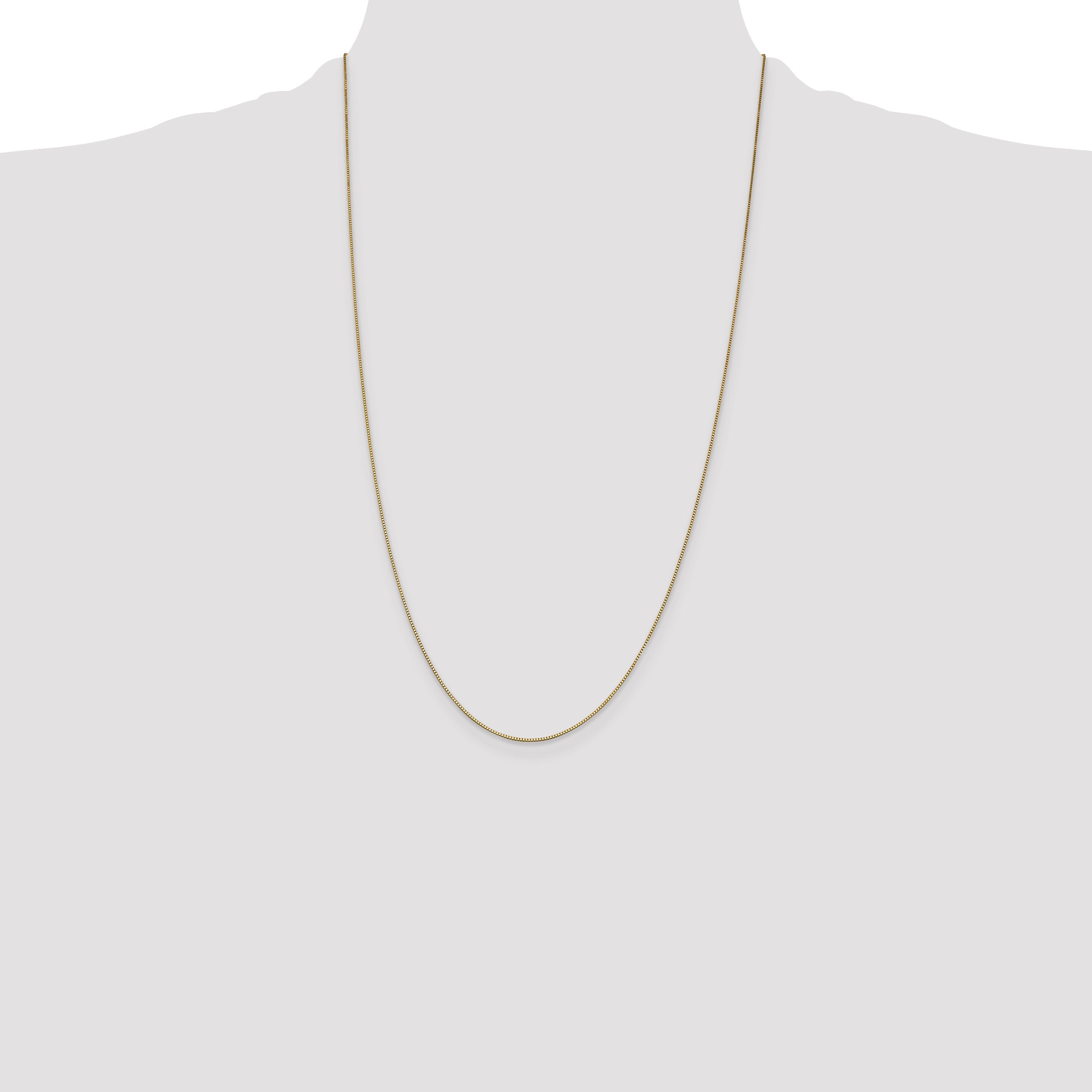 14K Yellow Gold 26 Inch .7mm Box With Lobster Clasp Chain Necklace