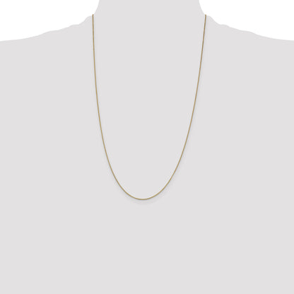 14K Yellow Gold 26 Inch .7mm Box With Lobster Clasp Chain Necklace
