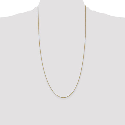 14K Yellow Gold 28 Inch .7mm Box With Lobster Clasp Chain Necklace