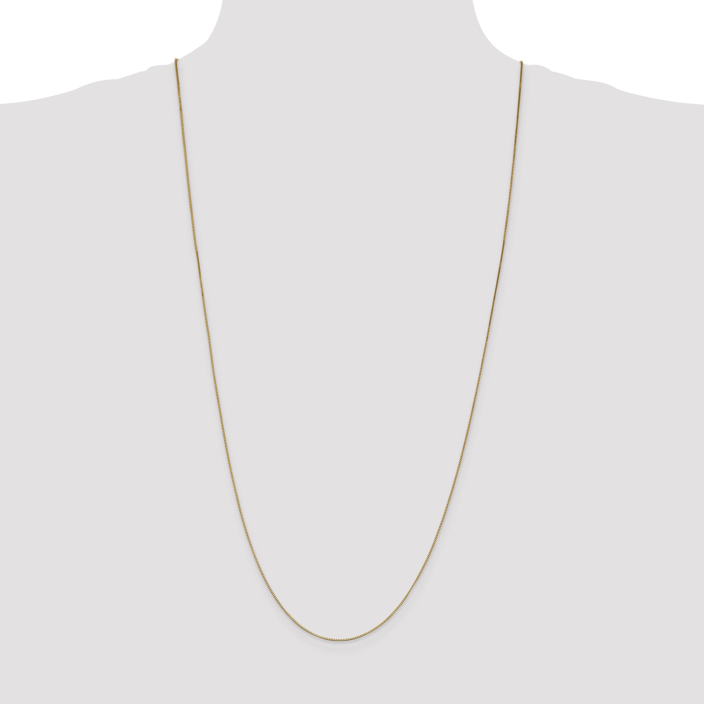 14K Yellow Gold 30 Inch .7mm Box With Lobster Clasp Chain Necklace