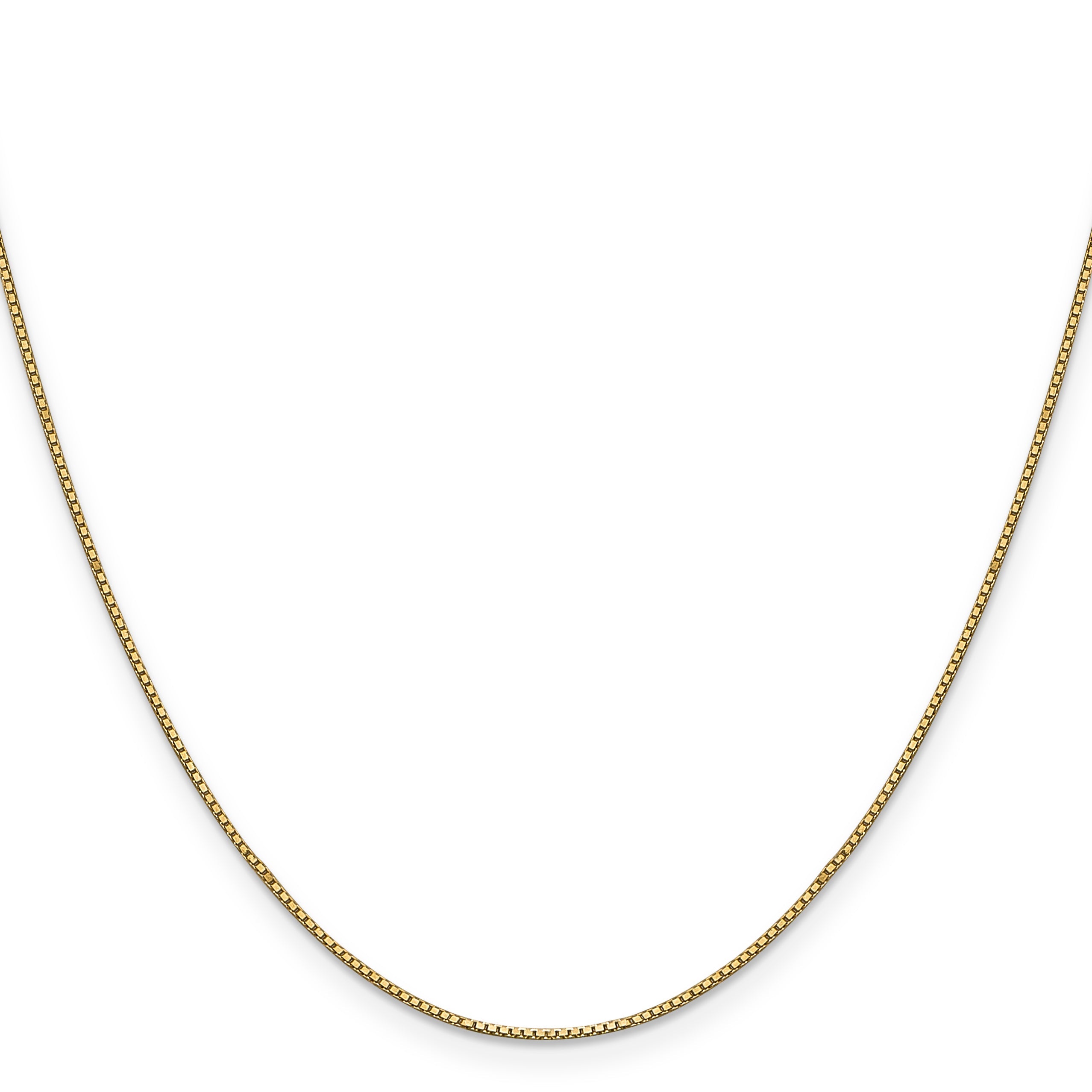 14K Yellow Gold 30 Inch .9mm Box With Lobster Clasp Chain Necklace