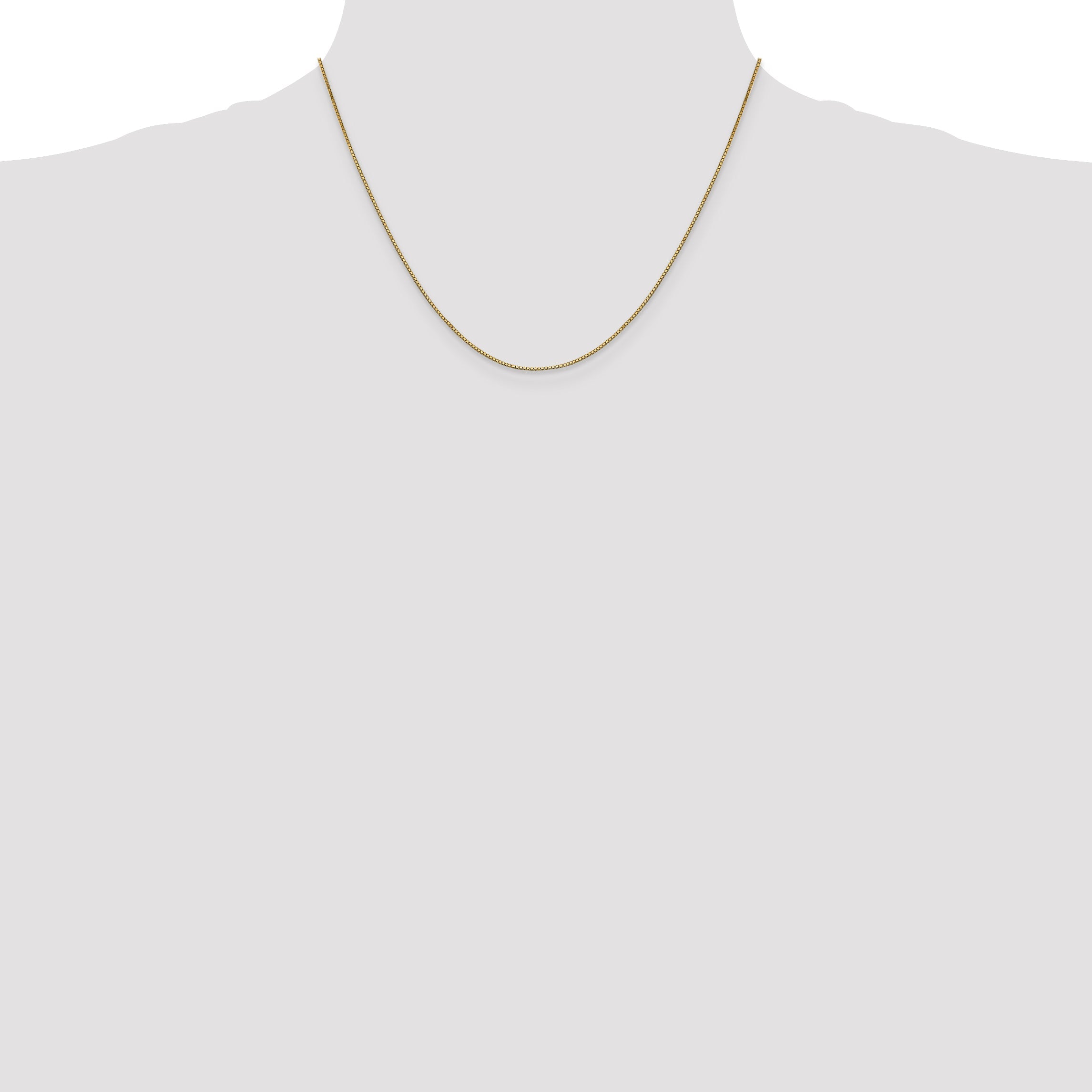 14K Yellow Gold 18 Inch .9mm Box With Lobster Clasp Chain Necklace
