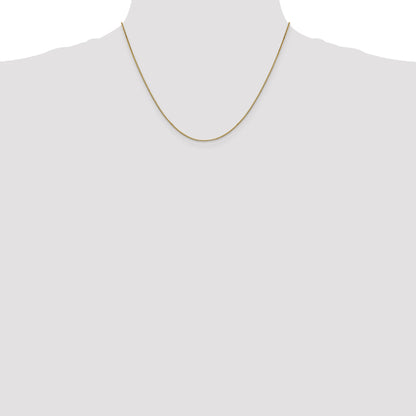 14K Yellow Gold 18 Inch .9mm Box With Lobster Clasp Chain Necklace