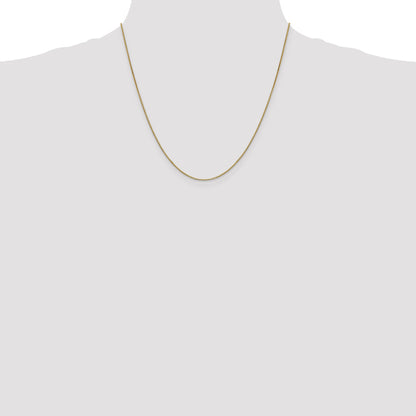 14K Yellow Gold 20 Inch .9mm Box With Lobster Clasp Chain Necklace