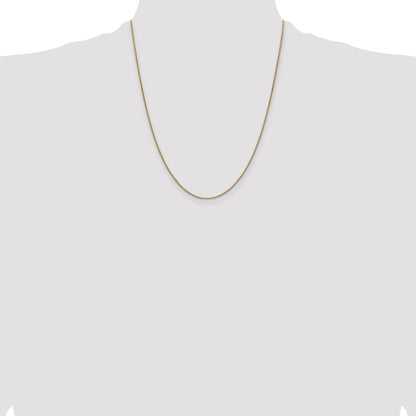 14K Yellow Gold 22 Inch .9mm Box With Lobster Clasp Chain Necklace