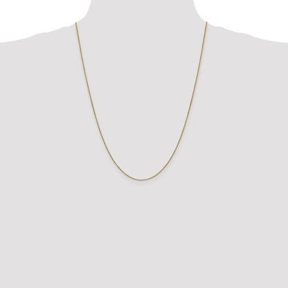 14K Yellow Gold 24 Inch .9mm Box With Lobster Clasp Chain Necklace