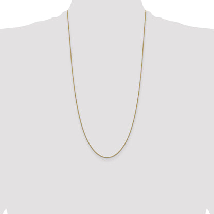 14K Yellow Gold 28 Inch .9mm Box With Lobster Clasp Chain Necklace
