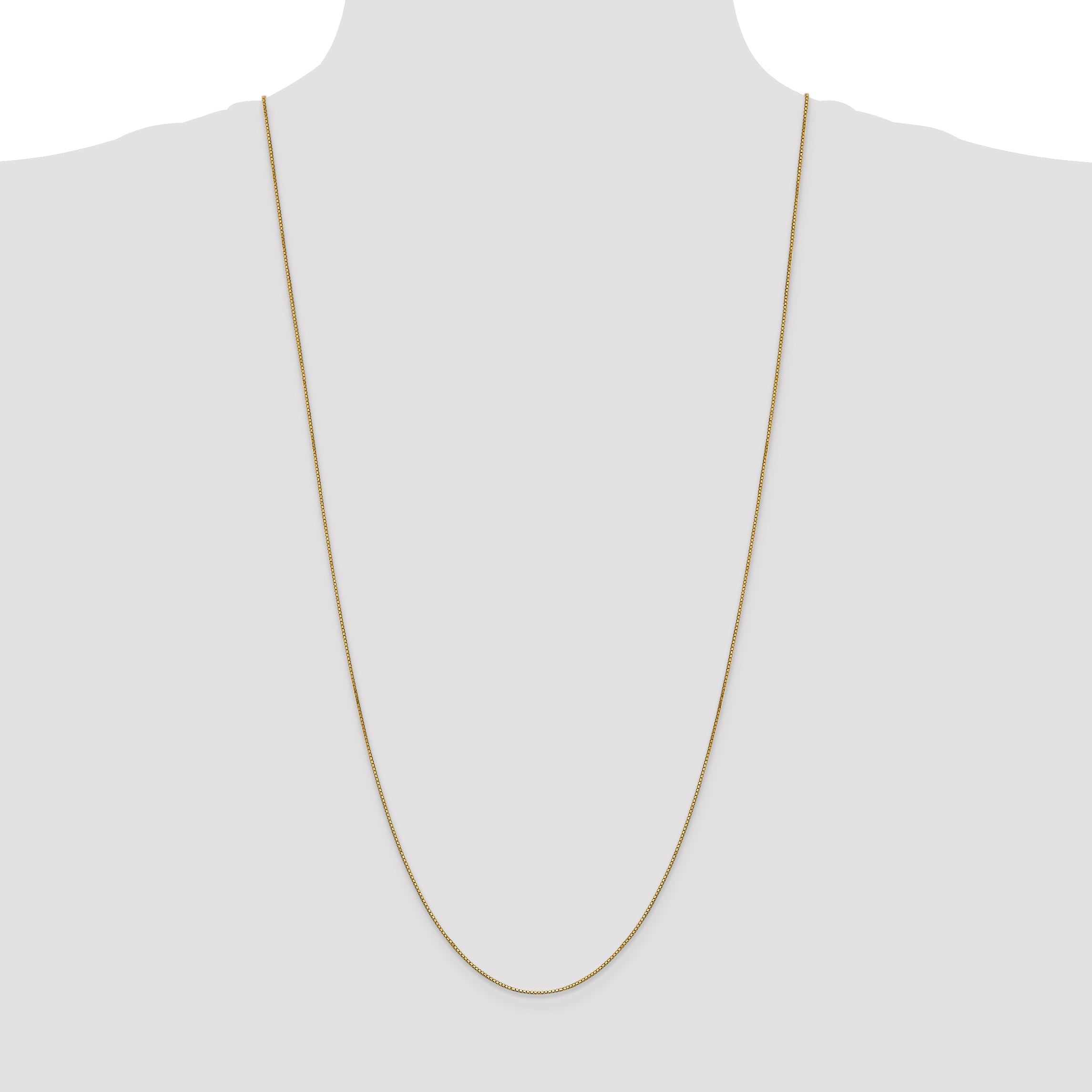 14K Yellow Gold 30 Inch .9mm Box With Lobster Clasp Chain Necklace
