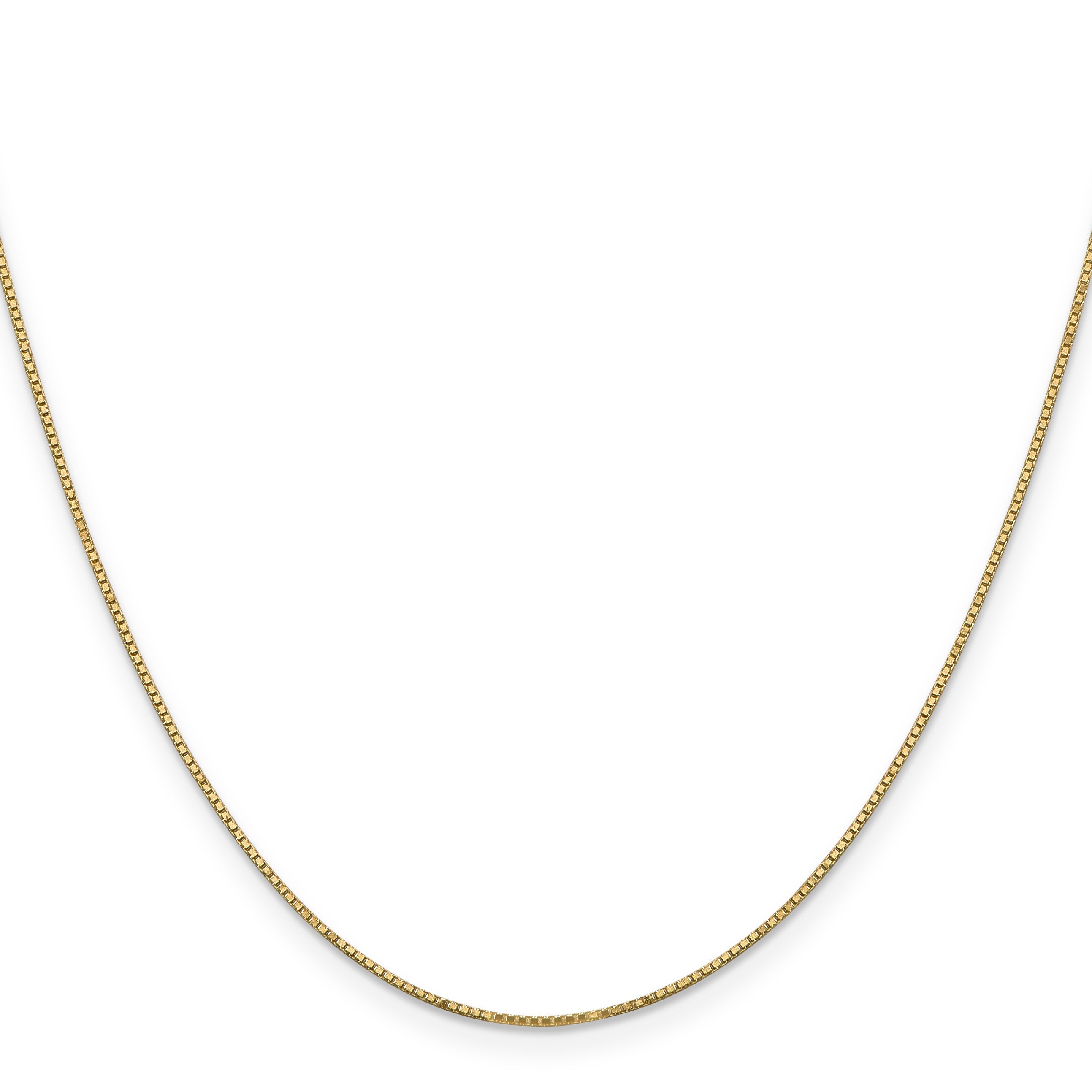 14K Yellow Gold 28 Inch .9mm Box With Spring Ring Clasp Chain Necklace