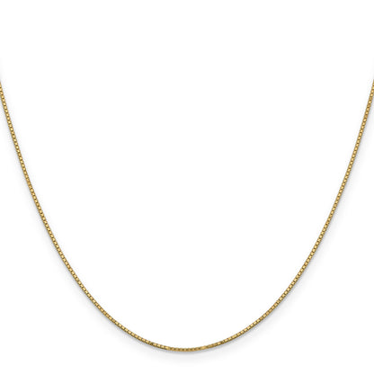 14K Yellow Gold 16 Inch .9mm Box With Spring Ring Clasp Chain Necklace