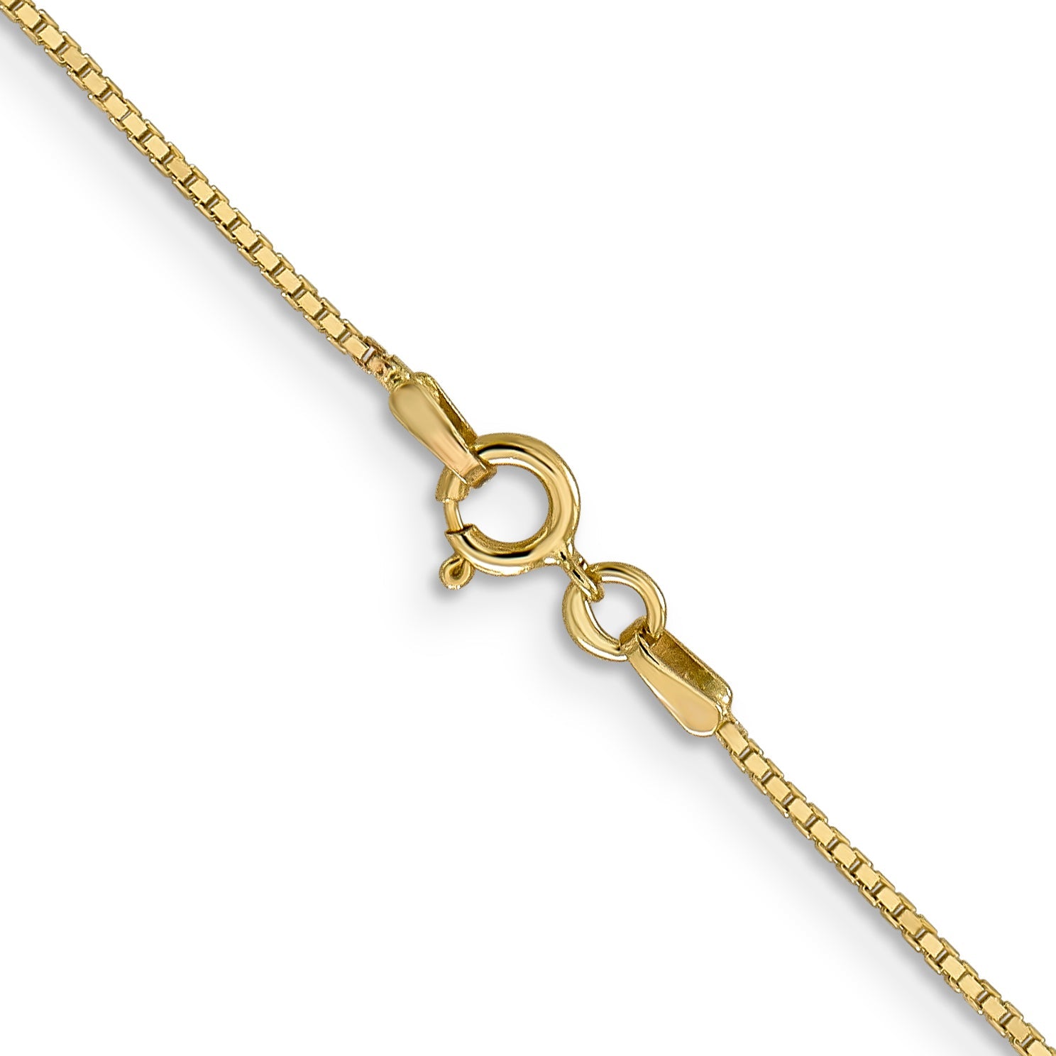 14K Yellow Gold 28 Inch .9mm Box With Spring Ring Clasp Chain Necklace