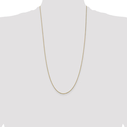 14K Yellow Gold 28 Inch .9mm Box With Spring Ring Clasp Chain Necklace