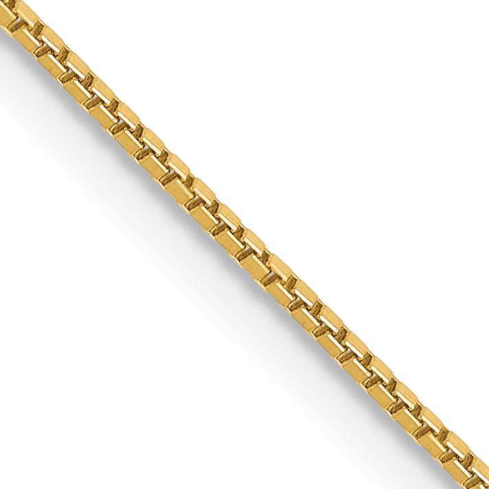 14K Yellow Gold 16 Inch .9mm Box With Lobster Clasp Chain Necklace