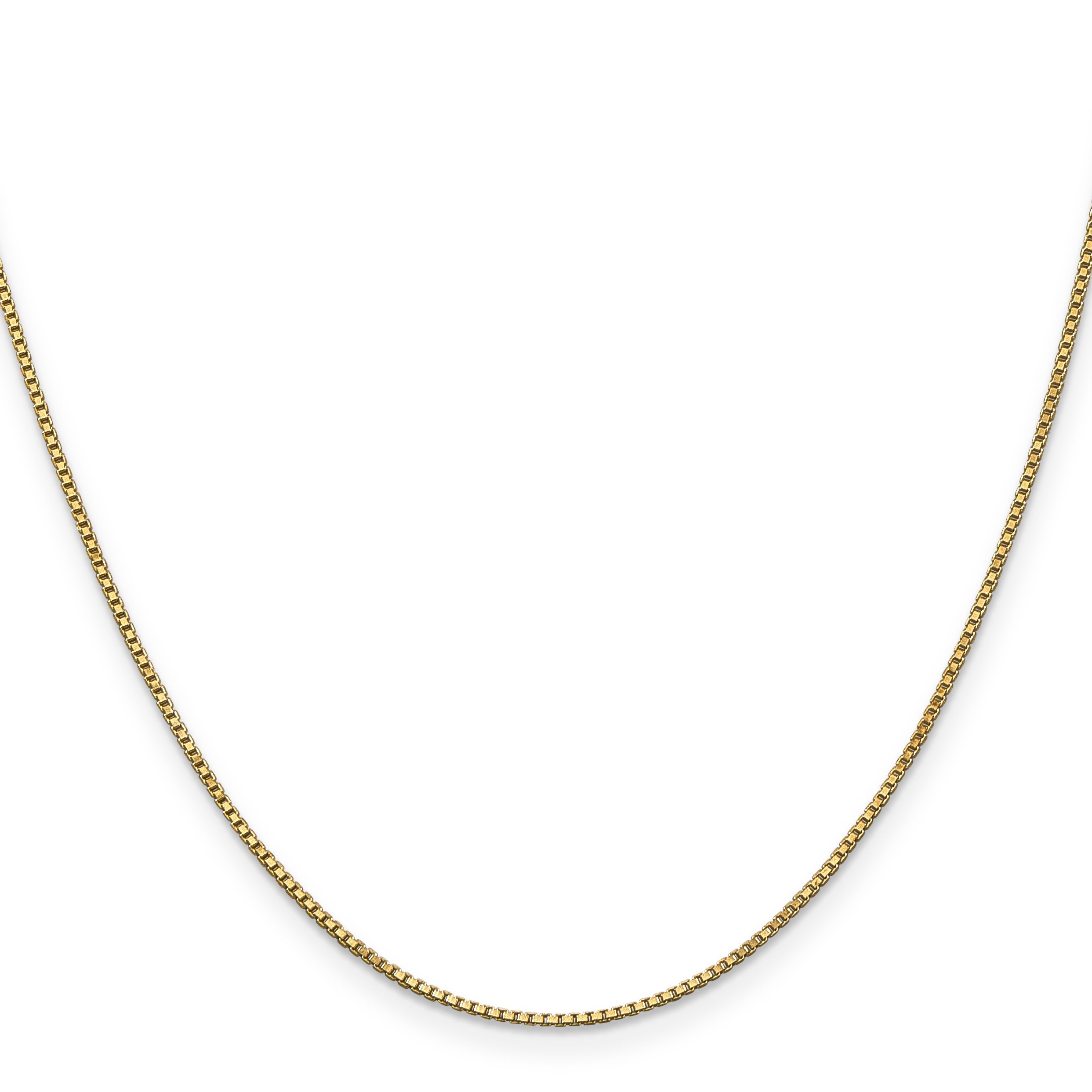 14K Yellow Gold 20 Inch 1mm Box With Lobster Clasp Chain Necklace