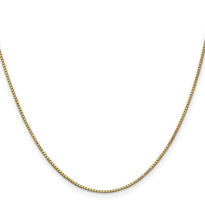 14K Yellow Gold 18 Inch 1mm Box With Lobster Clasp Chain Necklace