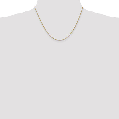 14K Yellow Gold 18 Inch 1mm Box With Lobster Clasp Chain Necklace