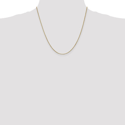 14K Yellow Gold 20 Inch 1mm Box With Lobster Clasp Chain Necklace