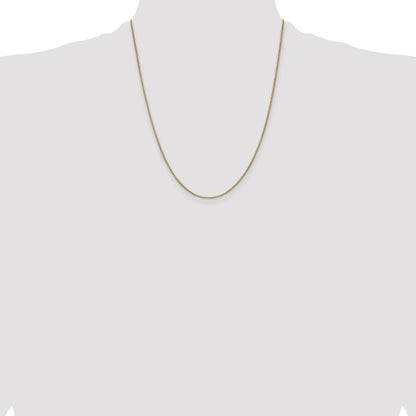 14K Yellow Gold 22 Inch 1mm Box With Lobster Clasp Chain Necklace