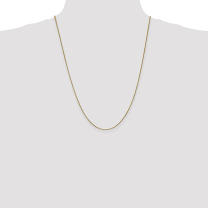 14K Yellow Gold 24 Inch 1mm Box With Lobster Clasp Chain Necklace