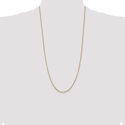 14K Yellow Gold 28 Inch 1mm Box With Lobster Clasp Chain Necklace