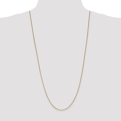 14K Yellow Gold 30 Inch 1mm Box With Lobster Clasp Chain Necklace