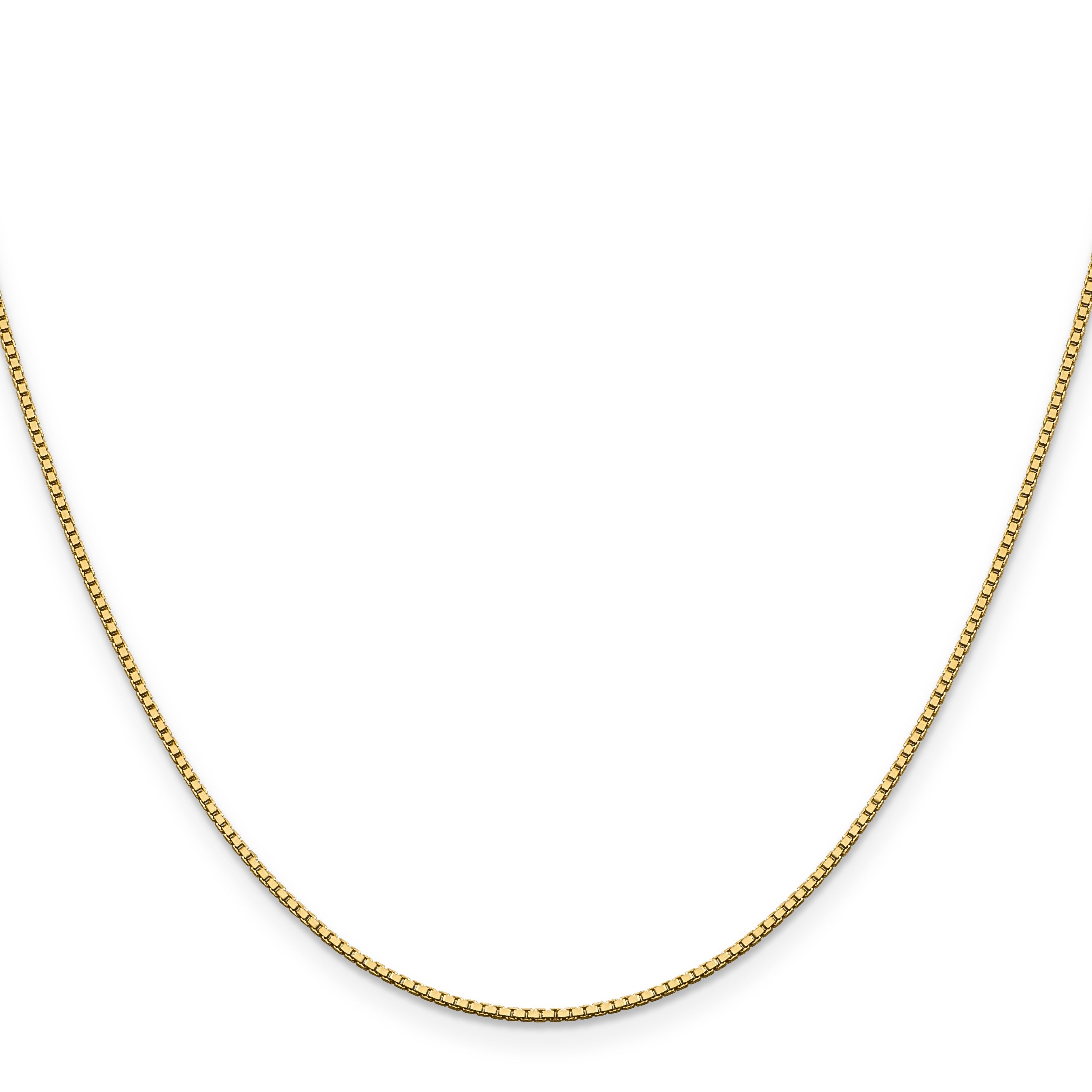 14K Yellow Gold 28 Inch 1.05mm Box With Lobster Clasp Chain Necklace