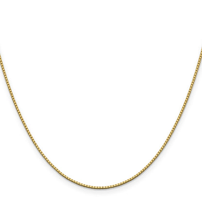 14K Yellow Gold 28 Inch 1.05mm Box With Lobster Clasp Chain Necklace