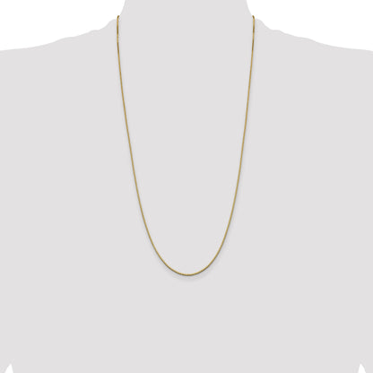 14K Yellow Gold 28 Inch 1.05mm Box With Lobster Clasp Chain Necklace