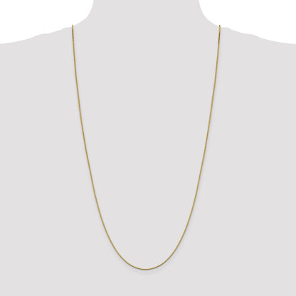14K Yellow Gold 30 Inch 1.05mm Box With Lobster Clasp Chain Necklace