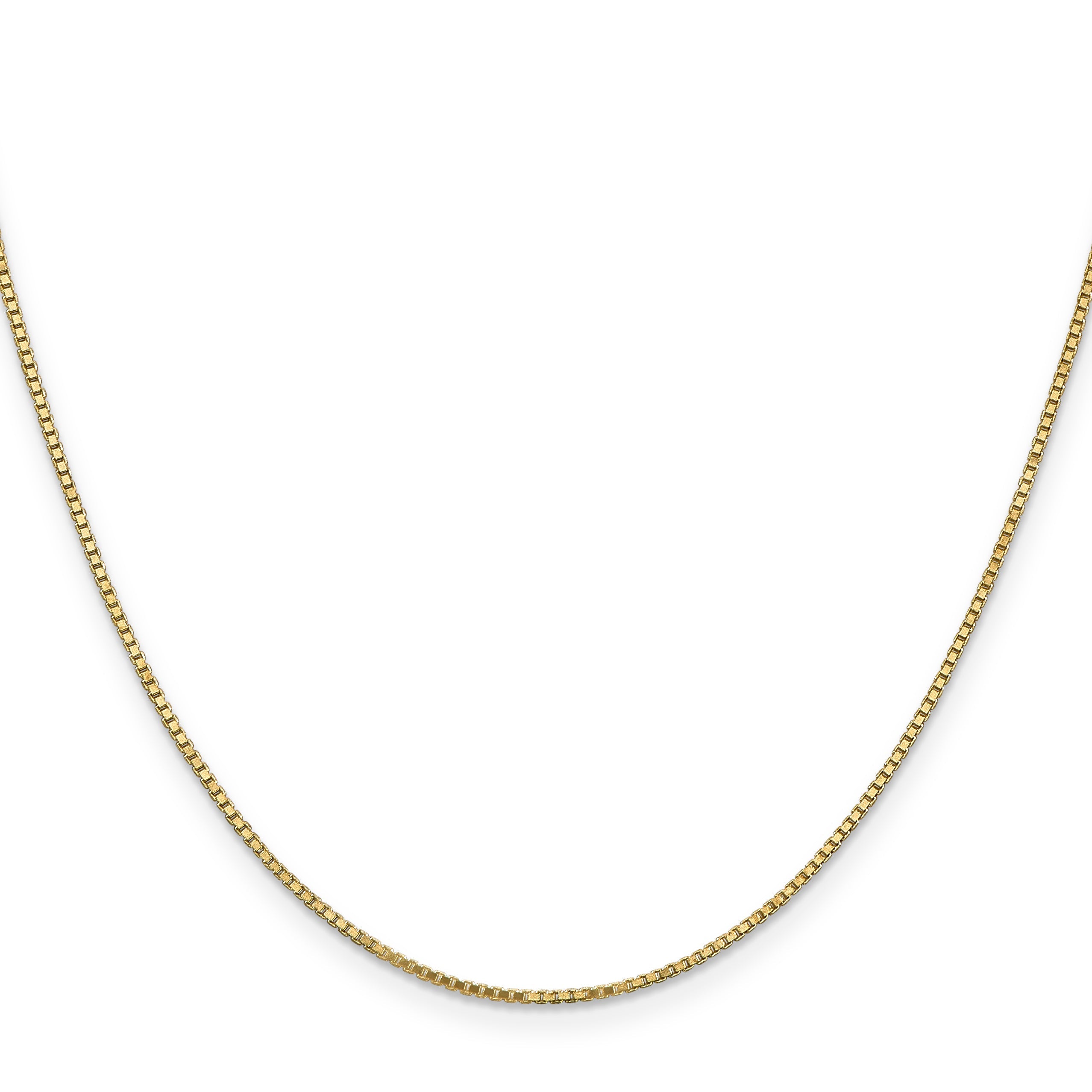 14K Yellow Gold 22 Inch 1.1mm Box With Lobster Clasp Chain Necklace
