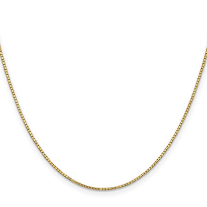 14K Yellow Gold 22 Inch 1.1mm Box With Lobster Clasp Chain Necklace