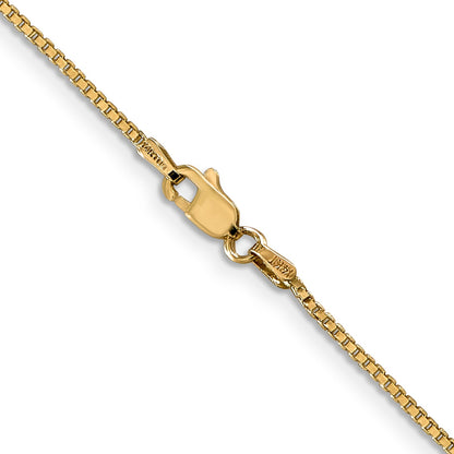 14K Yellow Gold 30 Inch 1.1mm Box With Lobster Clasp Chain Necklace