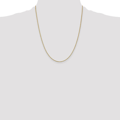 14K Yellow Gold 22 Inch 1.1mm Box With Lobster Clasp Chain Necklace