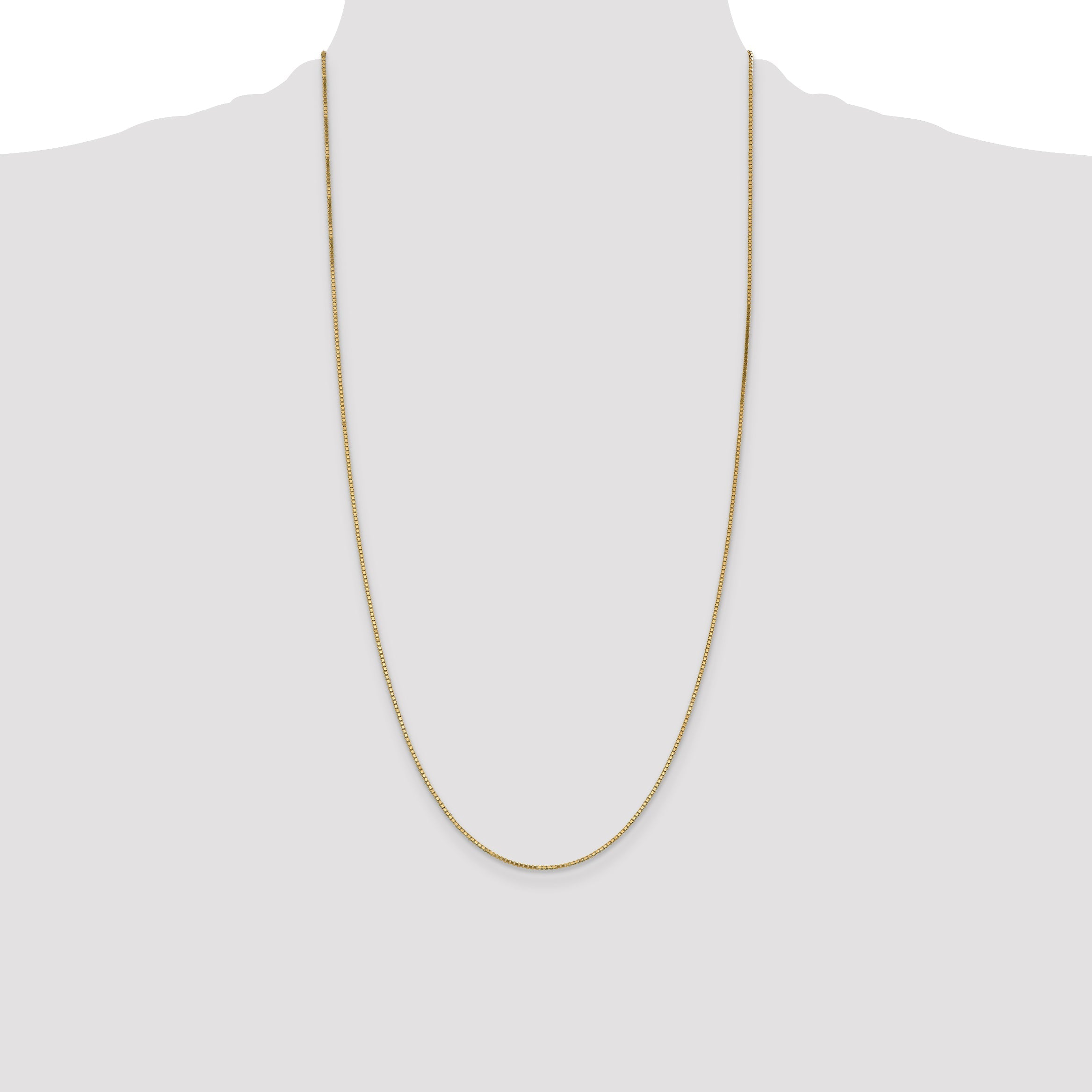 14K Yellow Gold 28 Inch 1.1mm Box With Lobster Clasp Chain Necklace