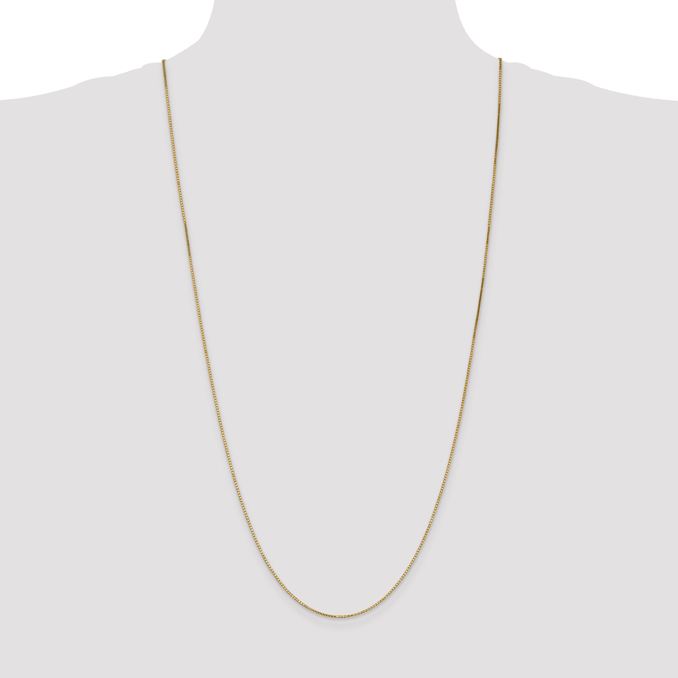 14K Yellow Gold 30 Inch 1.1mm Box With Lobster Clasp Chain Necklace