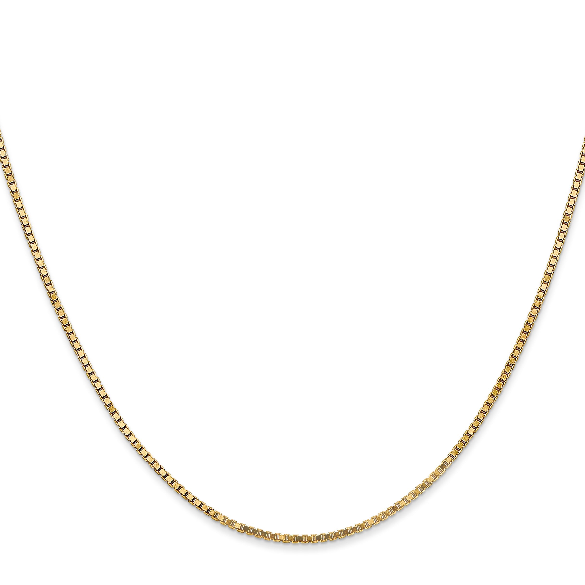 14K Yellow Gold 16 Inch 1.4mm Box With Lobster Clasp Chain Necklace